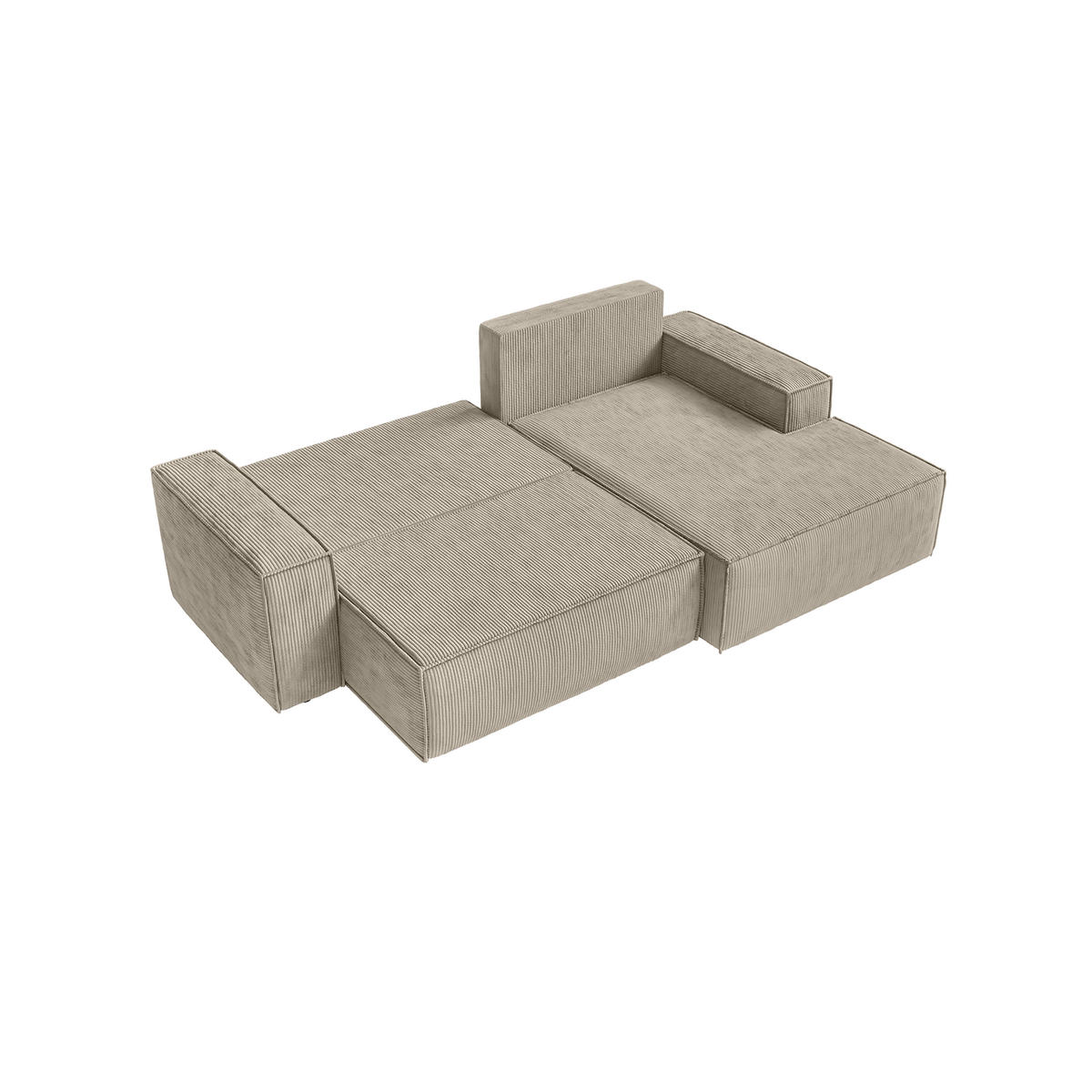ECKSOFA Kokko mit Schlaffunktion, Beige - Beige, Textil (267/167cm) - Fedve