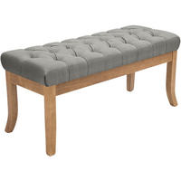 SITZBANK 100/38 cm Stoff grau - Naturfarben/Grau, Holz/Textil (100/46/38cm) - CLP