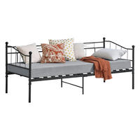TAGESBETT Arjeplog - Schwarz, Metall (90/200cm) - [en.casa]
