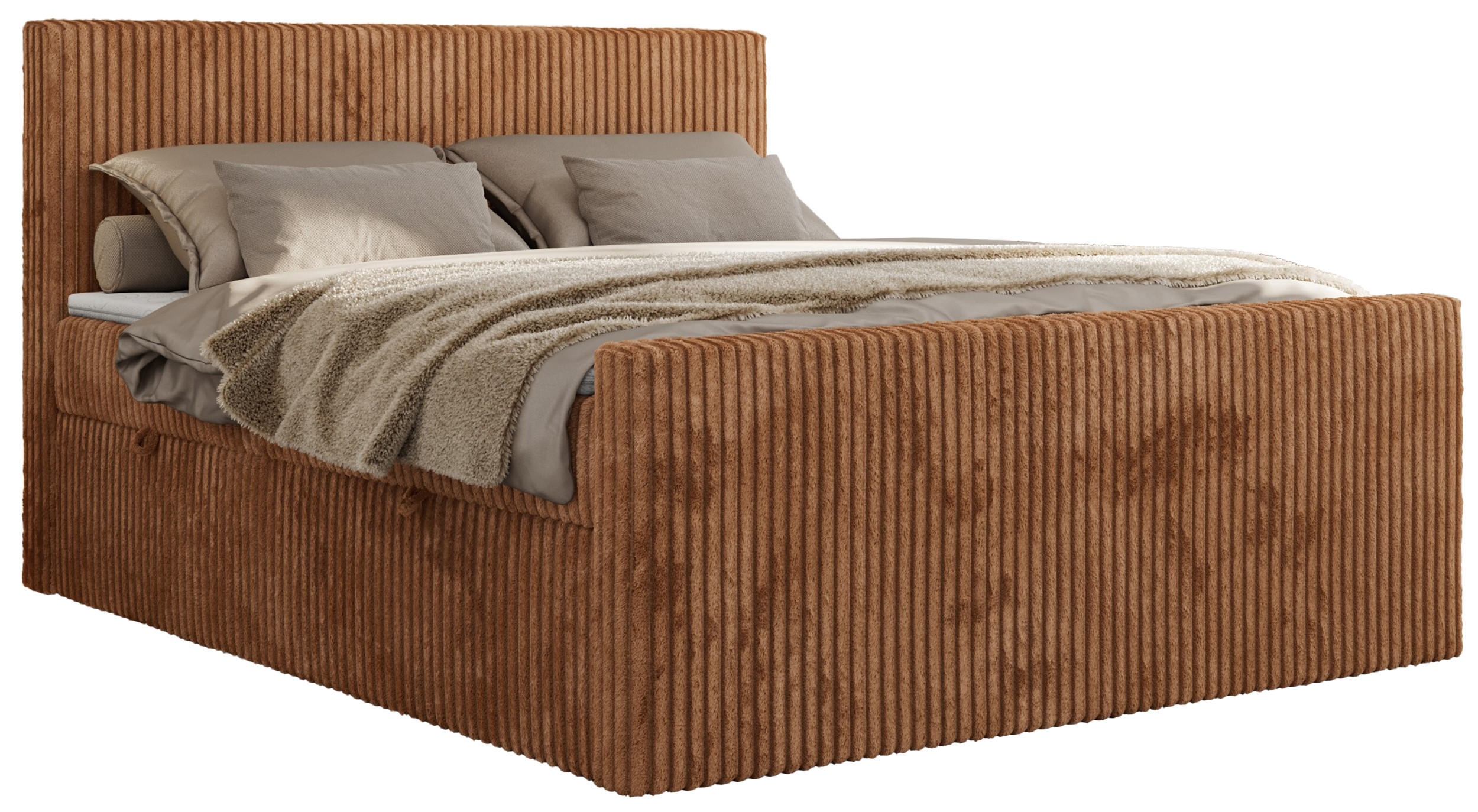 BOXBETT TILIANO DUO 140/200 - Orange Cord - H3 - Orange, Textil (140/200cm) - MKS
