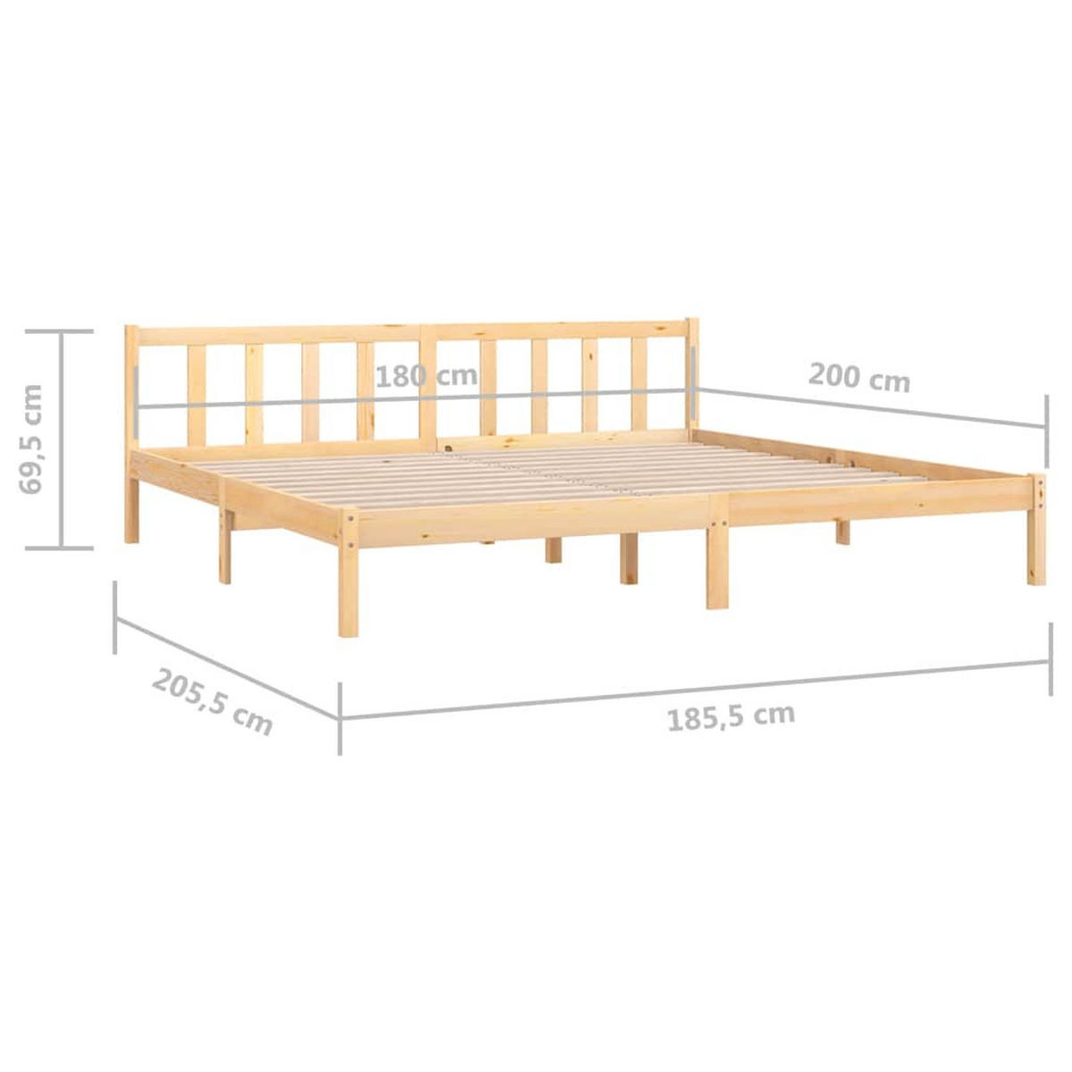 MASSIVHOLZBETT Kiefer 180/200 Cm - Braun, Holz (180/200cm) - vidaXL