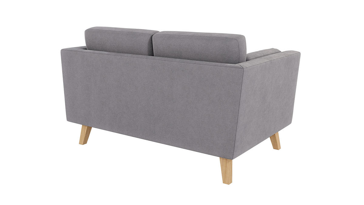 2-SITZER-SOFA Mario Grau Microfaser - Hellbraun/Grau, Holz/Buchenholz (152/90/89cm) - S-Style Möbel