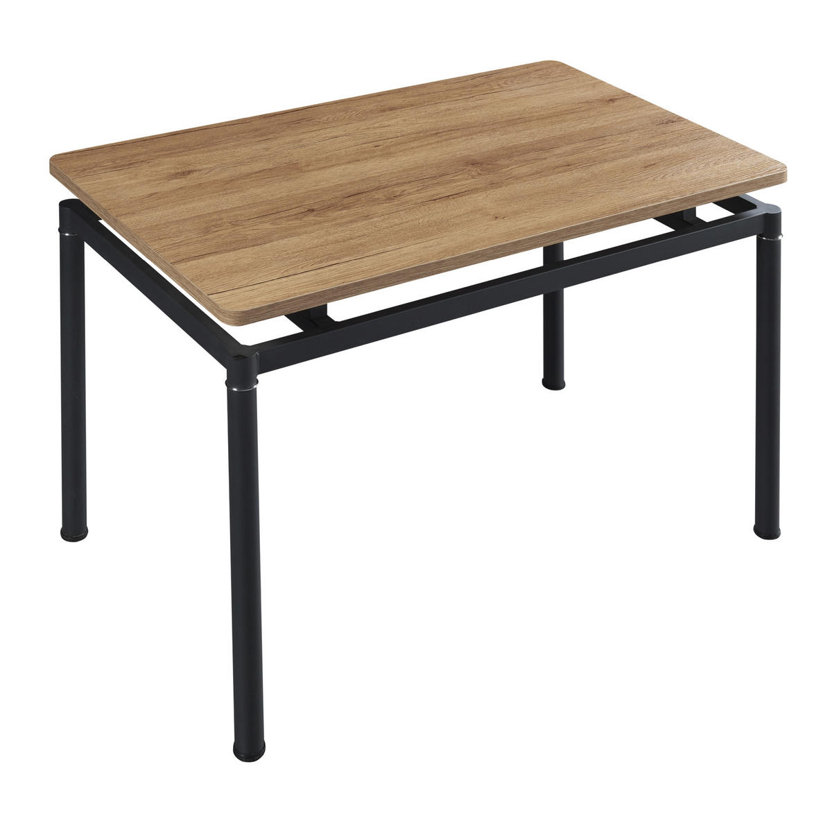 ESSTISCH Hemnes - Eichefarben/Schwarz, Holzwerkstoff/Metall (60/100/75cm) - [en.casa]