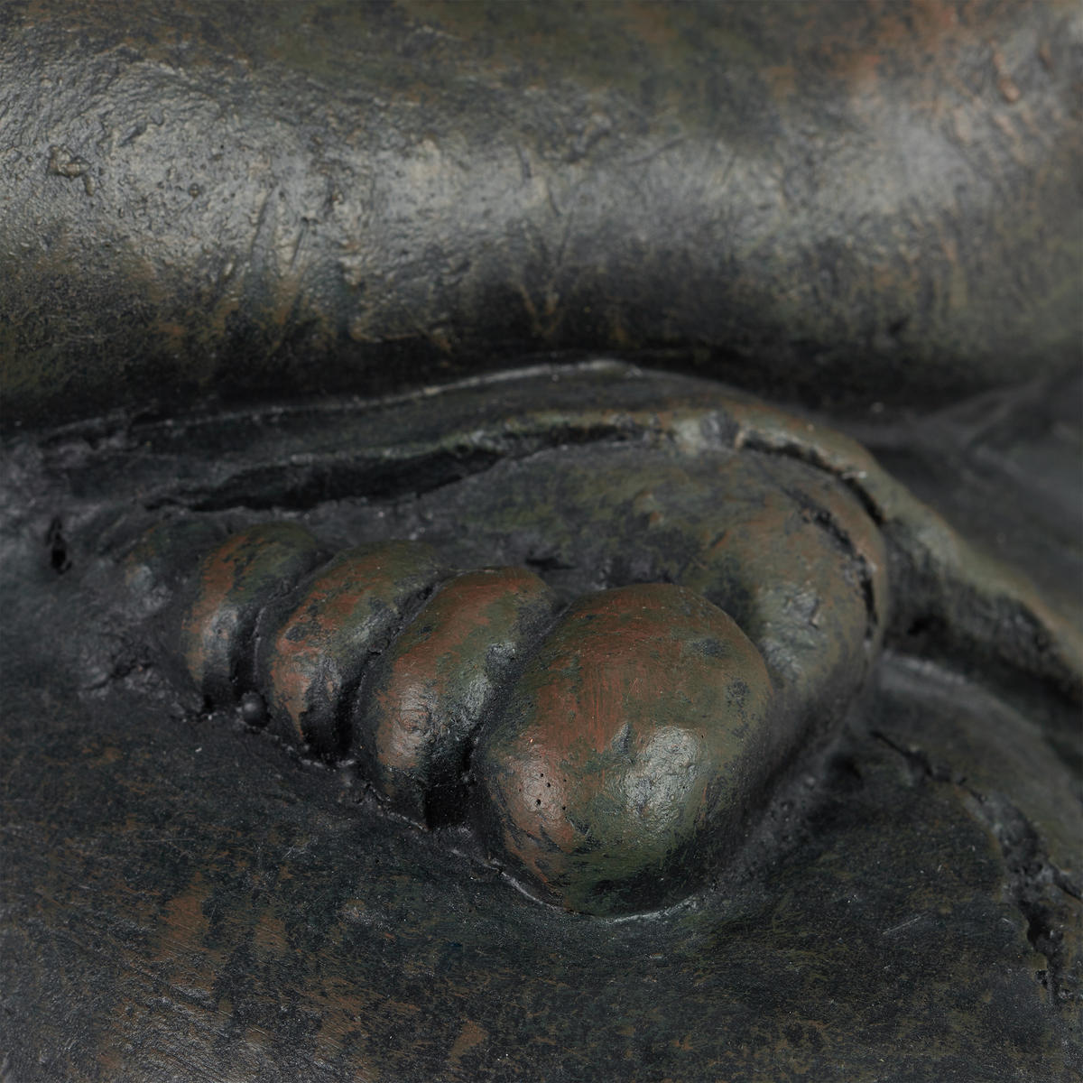 BUDDHA Figur - Anthrazit, Kunststoff (45/70/35cm) - Relaxdays