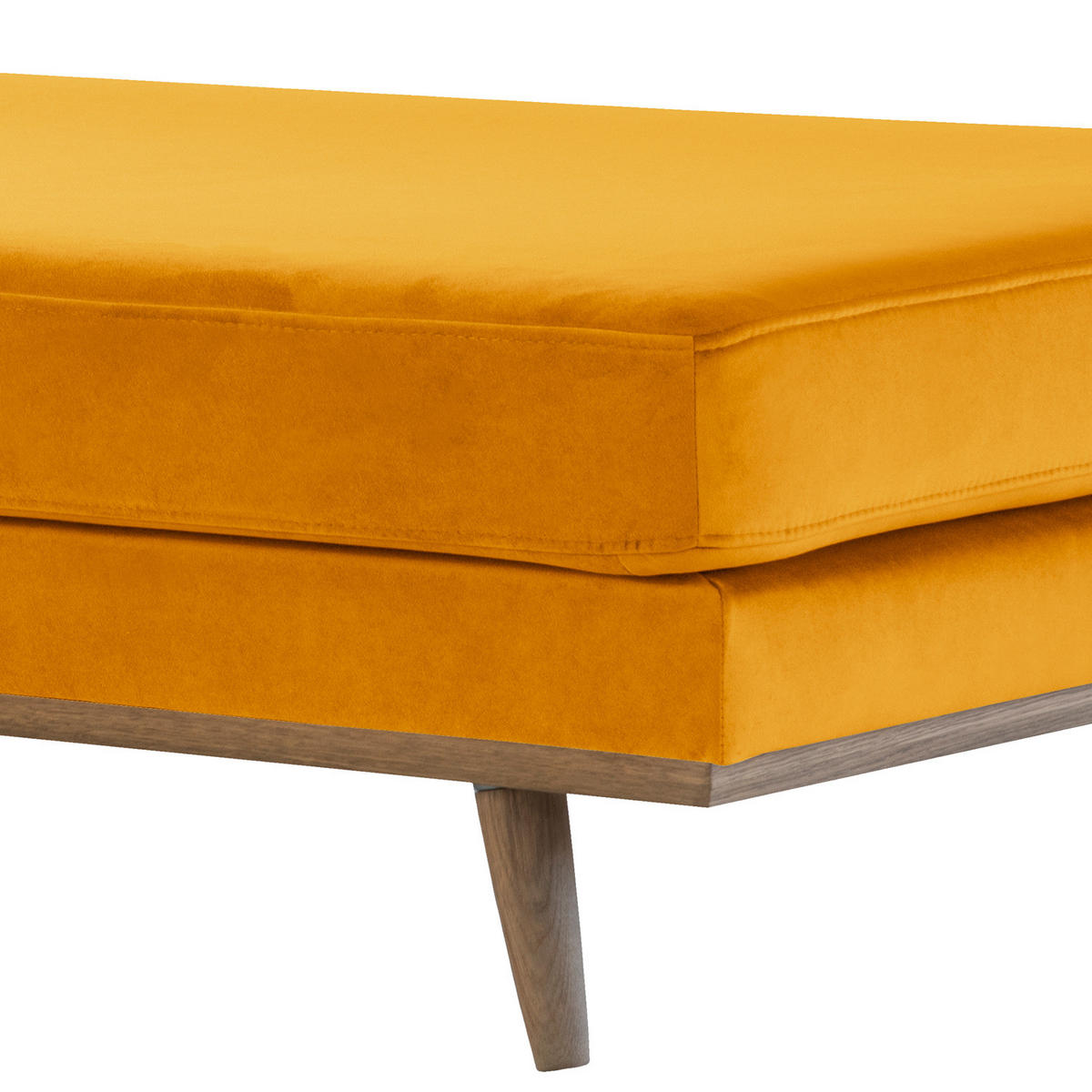 HOCKERBANK - Eichefarben/Gelb, Eichenholz/Textil (180/43/81cm) - home24