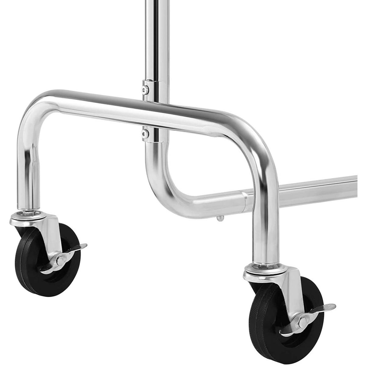 KLEIDERSTÄNDER auf Rollen – HSR11S - Alufarben, Metall (150/160/45cm)