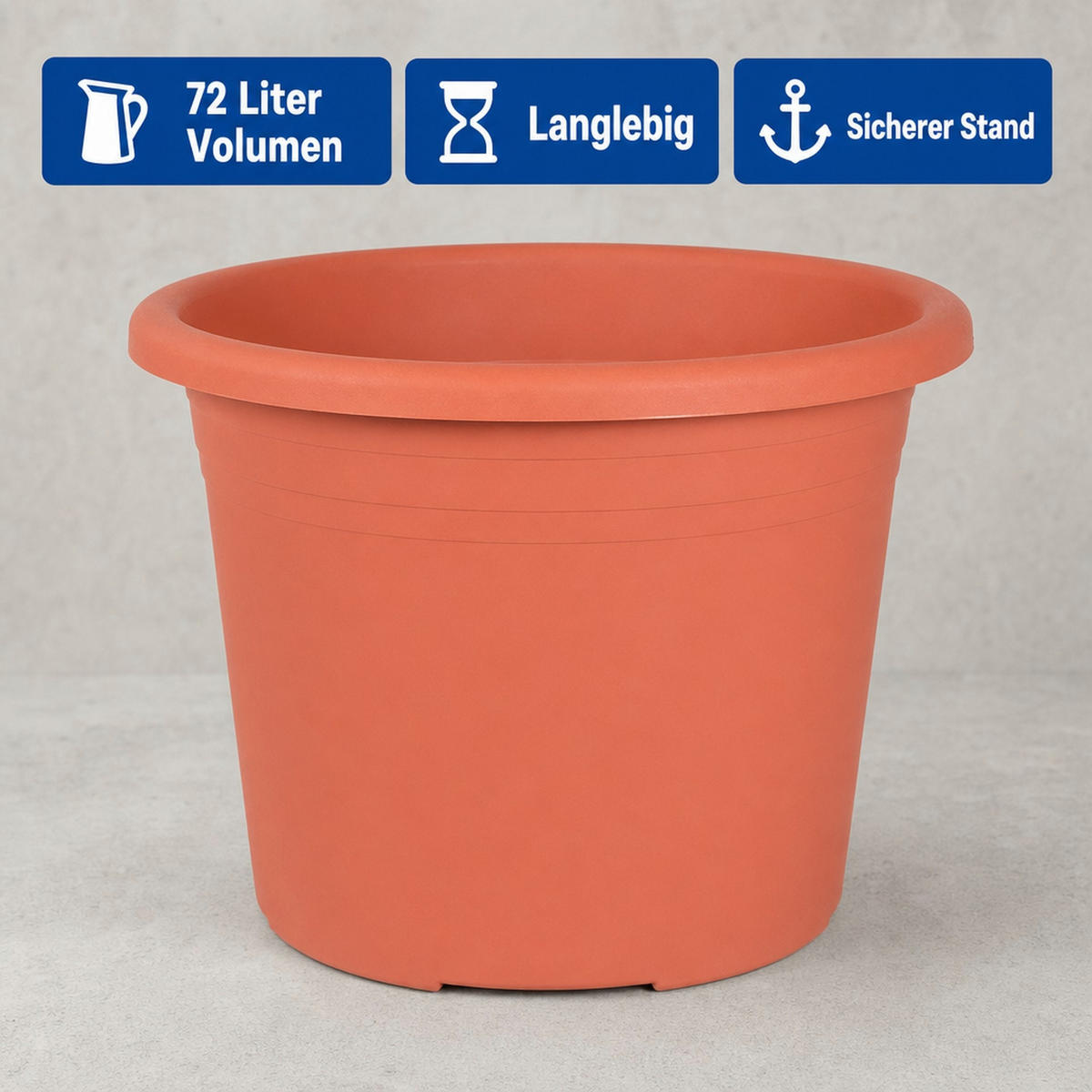 BLUMENTOPF 60 cm terracotta - Terracotta, Kunststoff (65cm) - BONI-SHOP