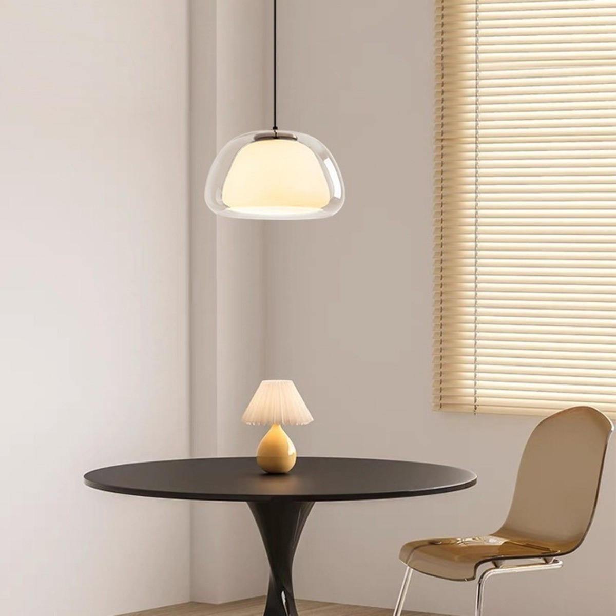 LED-HÄNGELEUCHTE Transparent 12W 25/25/14-150 cm - Transparent, Glas (25/25/14cm) - Authentics