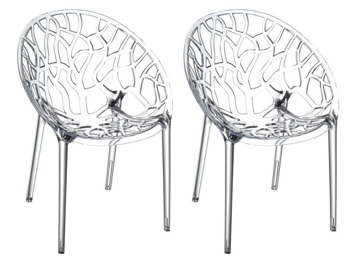 STAPELSTUHL 2er Set Denver Kunststoff Transparent Esszimmerstuhl - Transparent, Kunststoff (59/80/60cm) - DELUKE