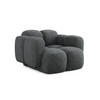 SESSEL Chenille Stoff Grau - Dunkelgrau/Schwarz, Holzwerkstoff/Kunststoff (120/72/115cm) - Makamii