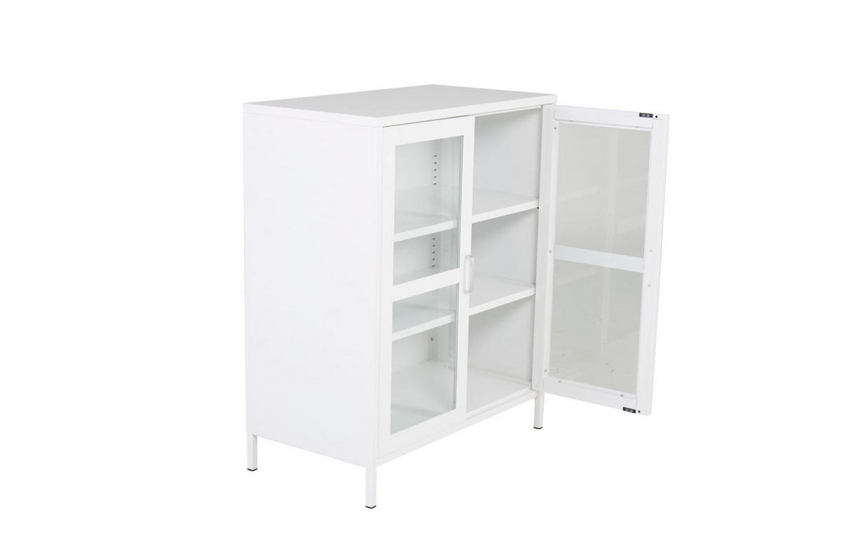 VITRINE weiß - Weiß, Holzwerkstoff (80/97/43cm) - ebuy24