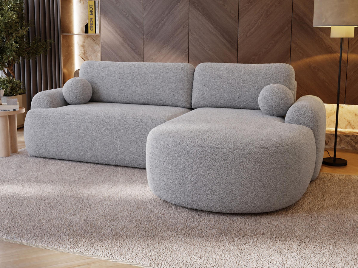 ECKSOFA Aurio Grau Rechts - Grau, Holz/Textil (261/177cm) - Graingold