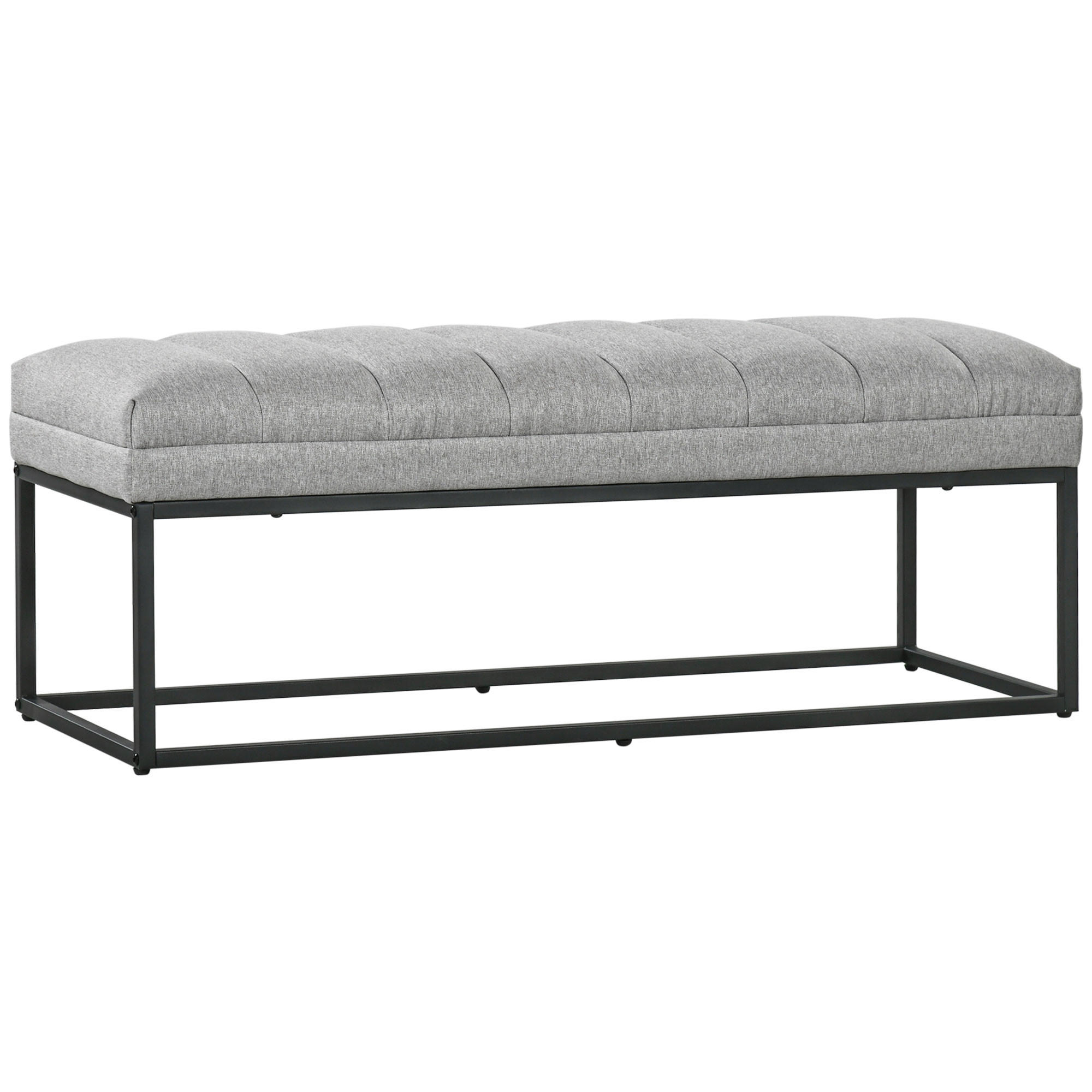 BETTBANK, für Wohnzimmer, bis 200 kg Belastbar, Stahl, Hellgrau - Hellgrau, Kunststoff (44/45.5/120cm) - HOMCOM