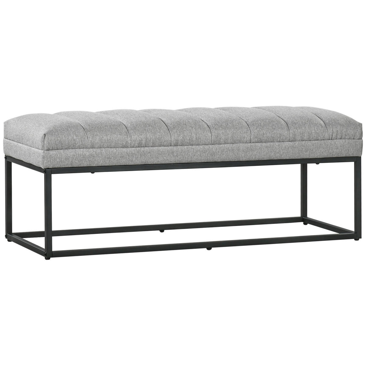 BETTBANK, für Wohnzimmer, bis 200 kg Belastbar, Stahl, Hellgrau - Hellgrau, Kunststoff (44/45.5/120cm) - HOMCOM