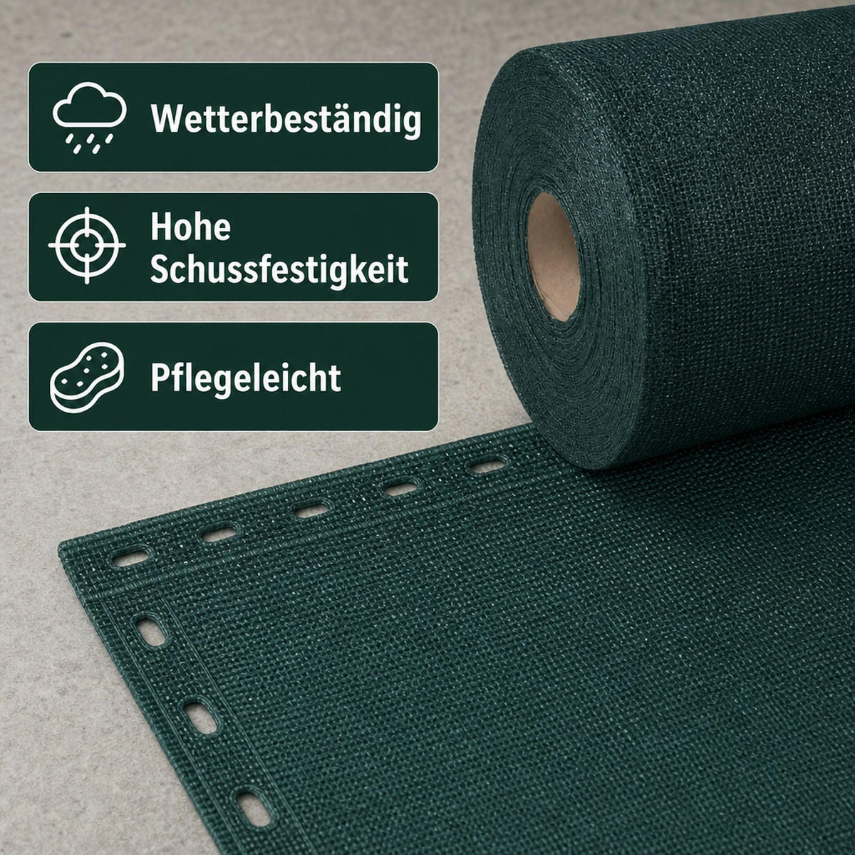 SICHTSCHUTZNETZ - Dunkelgrün, Kunststoff (180/180cm) - KLASEBO