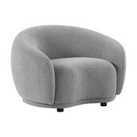 SESSEL - Bouclé-Stoff - Grau - BOVANA - Grau, Textil (110/70/90cm) - Vente-Unique