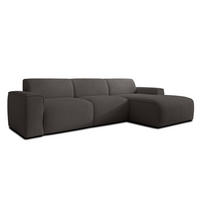 ECKSOFA L Form Didim mini Grau 310/165/78 cm – stilvolle kleine Eckcouch R - Schwarz/Grau, Kunststoff/Textil (310/165cm) - AX Living