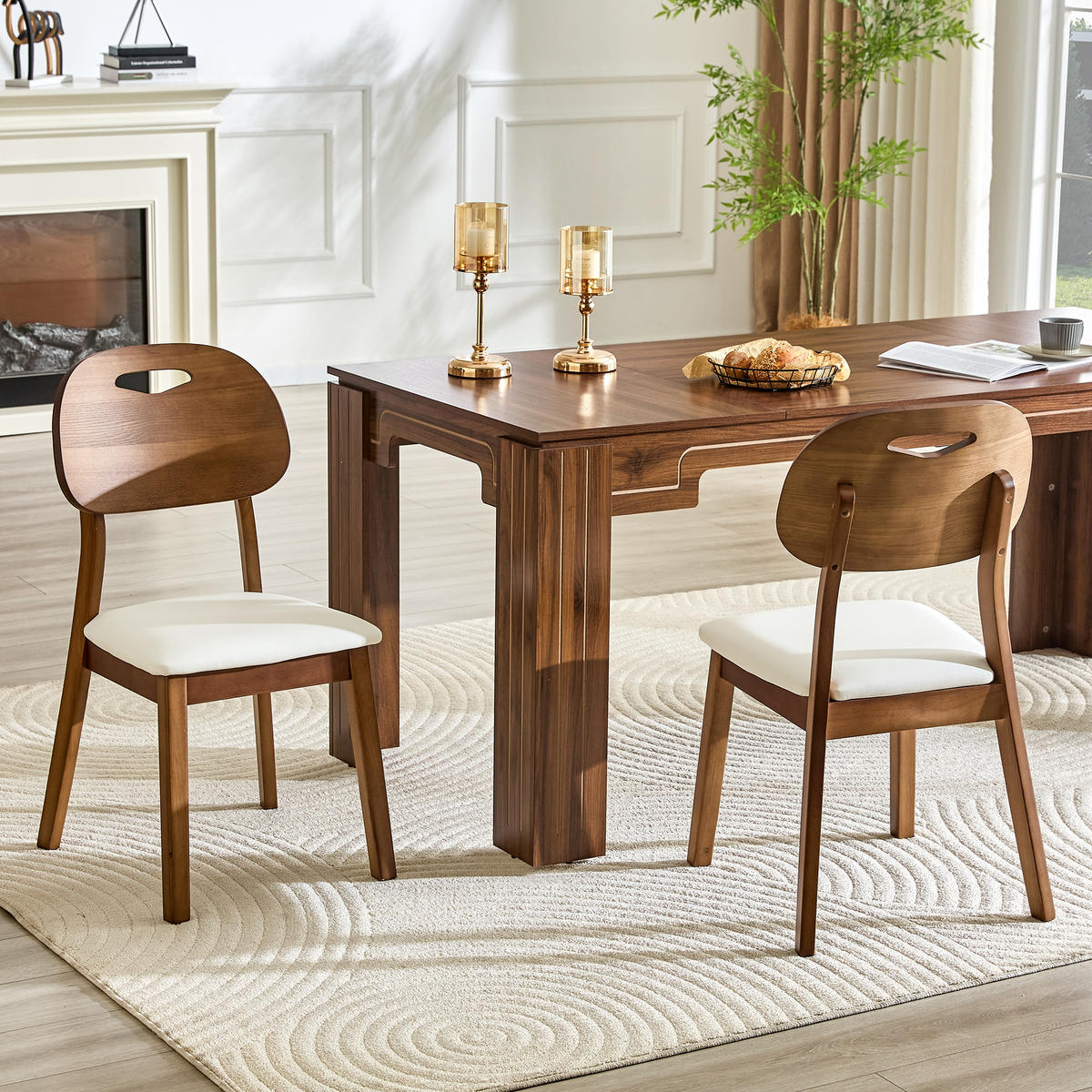 STUHL-SET DE-36737 2 Stück mit ovaler Rückenlehne und Tragegriff Weiß - Weiß, Holzwerkstoff (44/88/50cm) - ComfortXL