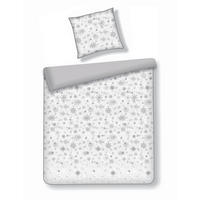 BETTWÄSCHE Satin SNOWF, 140x200 cm, Hellgrau, Winter Weihnachten Bettbezug, Weihnachtsdeko, Christmas, Weihnachtsmotiv - Hellgrau, Textil (140/200cm) - home&you