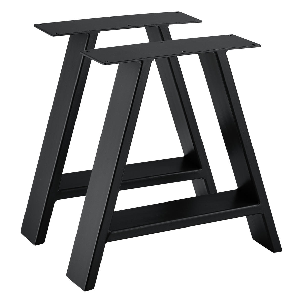 TISCHGESTELL-SET 2-TLG. Eschau - Schwarz, Metall (40/40/10cm) - [en.casa]