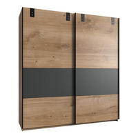 SCHRANK mit 2 Schiebetüren und graphitfarbenem Einsatz - L135 cm - Apfelbaumfarben, Holzwerkstoff (65/198/135cm) - Calicosy