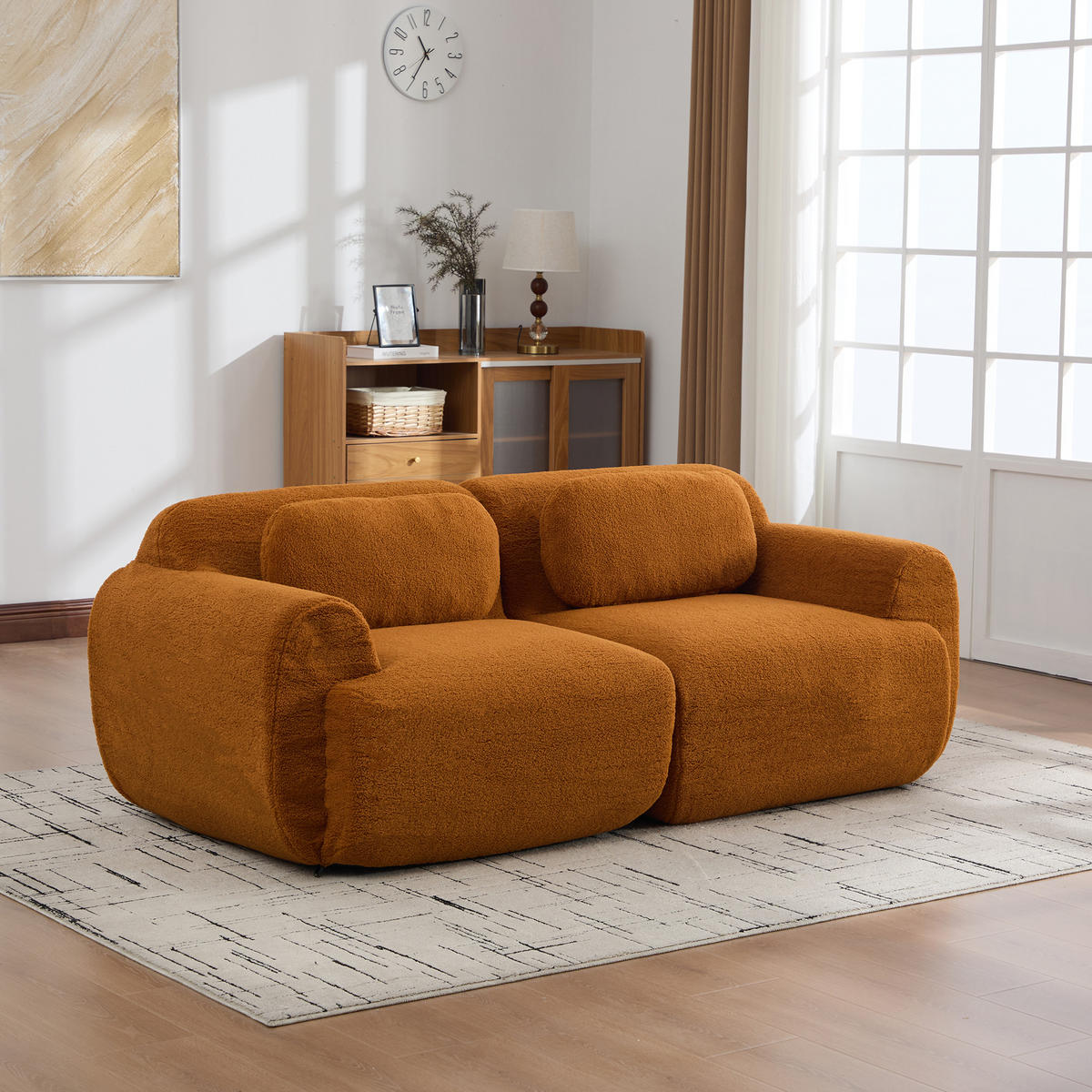 2-SITZER SOFA Chenille Caramel ohne Montage - Braun, Textil (189/71/91cm) - WISHDOR