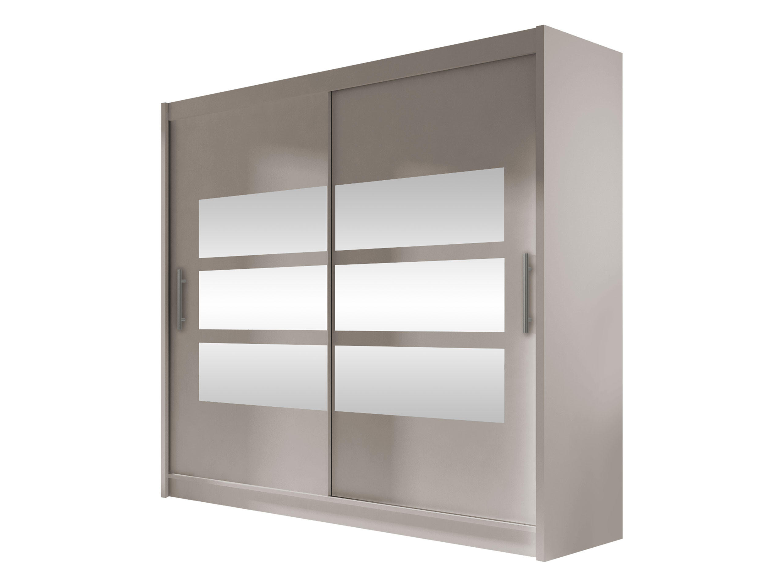 KLEIDERSCHRANK London III 180 - Kaschmir/Silberfarben, Holzwerkstoff/Kunststoff (180/215/58cm) - MIRJAN24