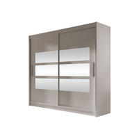 KLEIDERSCHRANK London III 180 - Kaschmir/Silberfarben, Holzwerkstoff/Kunststoff (180/215/58cm) - MIRJAN24