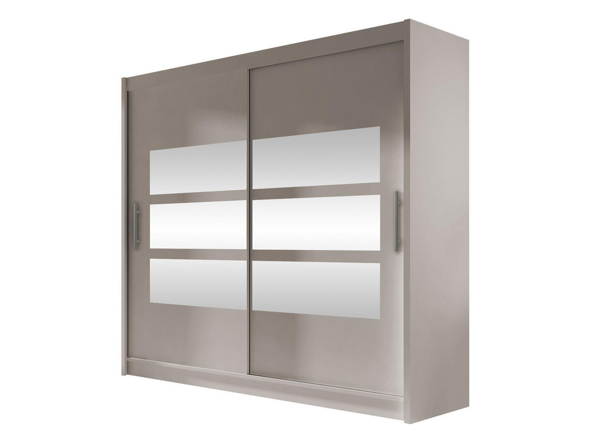 KLEIDERSCHRANK London III 180 - Kaschmir/Silberfarben, Holzwerkstoff/Kunststoff (180/215/58cm) - MIRJAN24