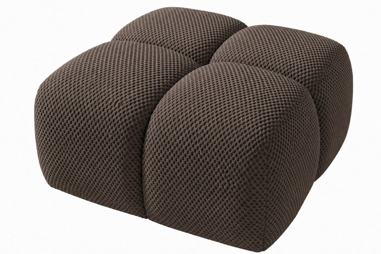 HOCKER, Pouf, Strukturierter Premiumstoff Sonic, Braun, Averro - Braun, Holz (88/42/88cm) - Kaiser Möbel