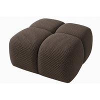 HOCKER, Pouf, Strukturierter Premiumstoff Sonic, Braun, Averro - Braun, Holz (88/42/88cm) - Kaiser Möbel