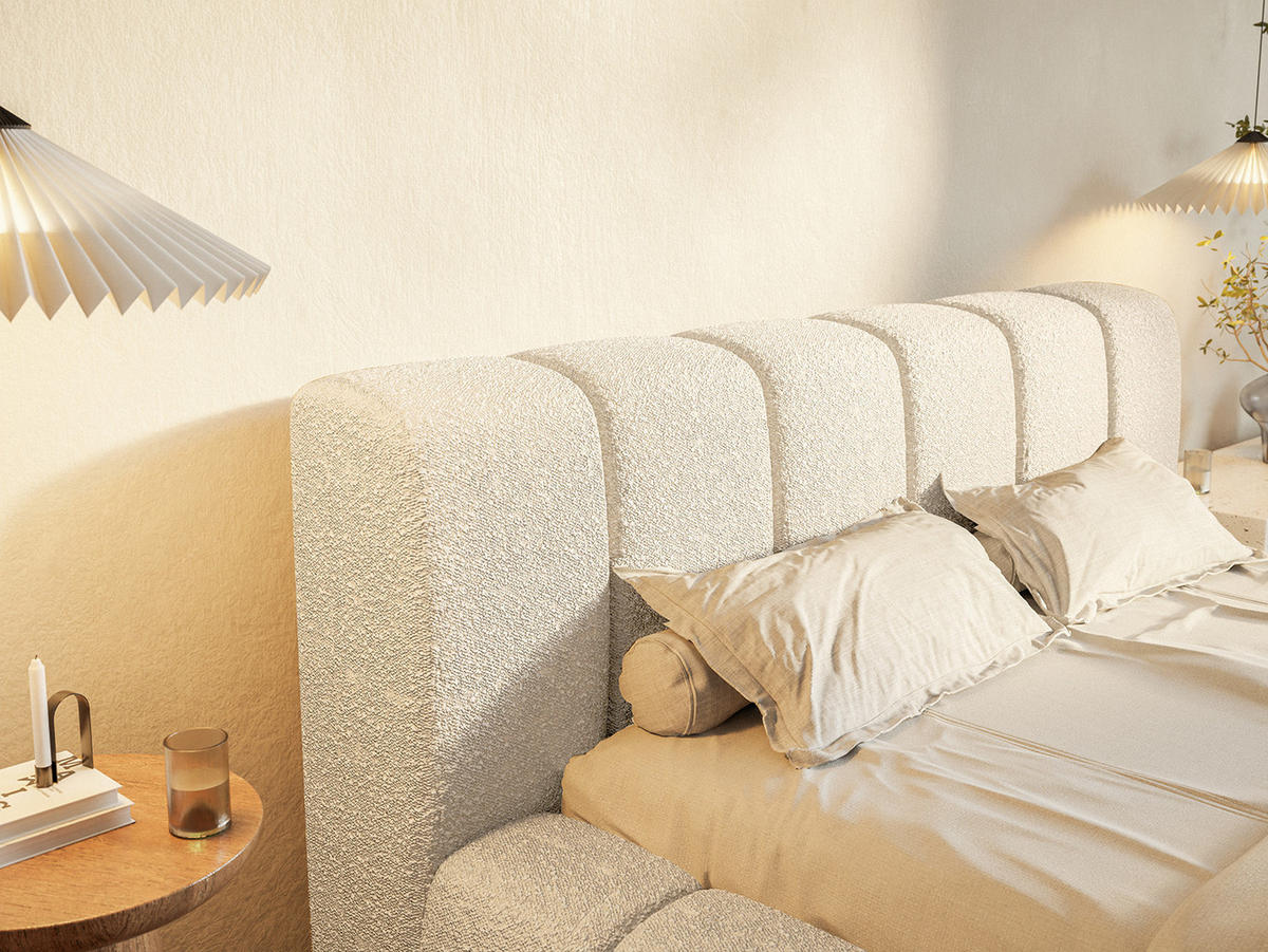 POLSTERBETT Goa 200x200 cm, Creme - Creme, Textil (200/200cm) - Fedve