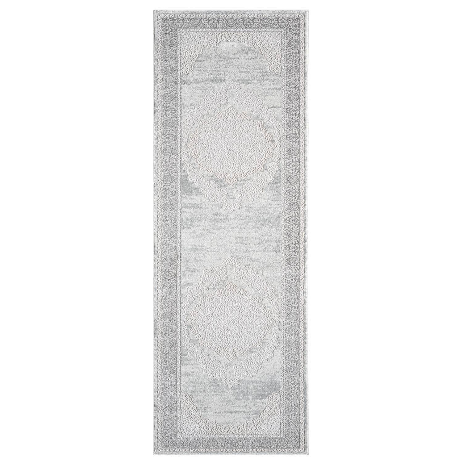 KURZFLOR-TEPPICH Antik 209 Grau 80x300 cm - Grau, Textil (80/300cm) - carpet city