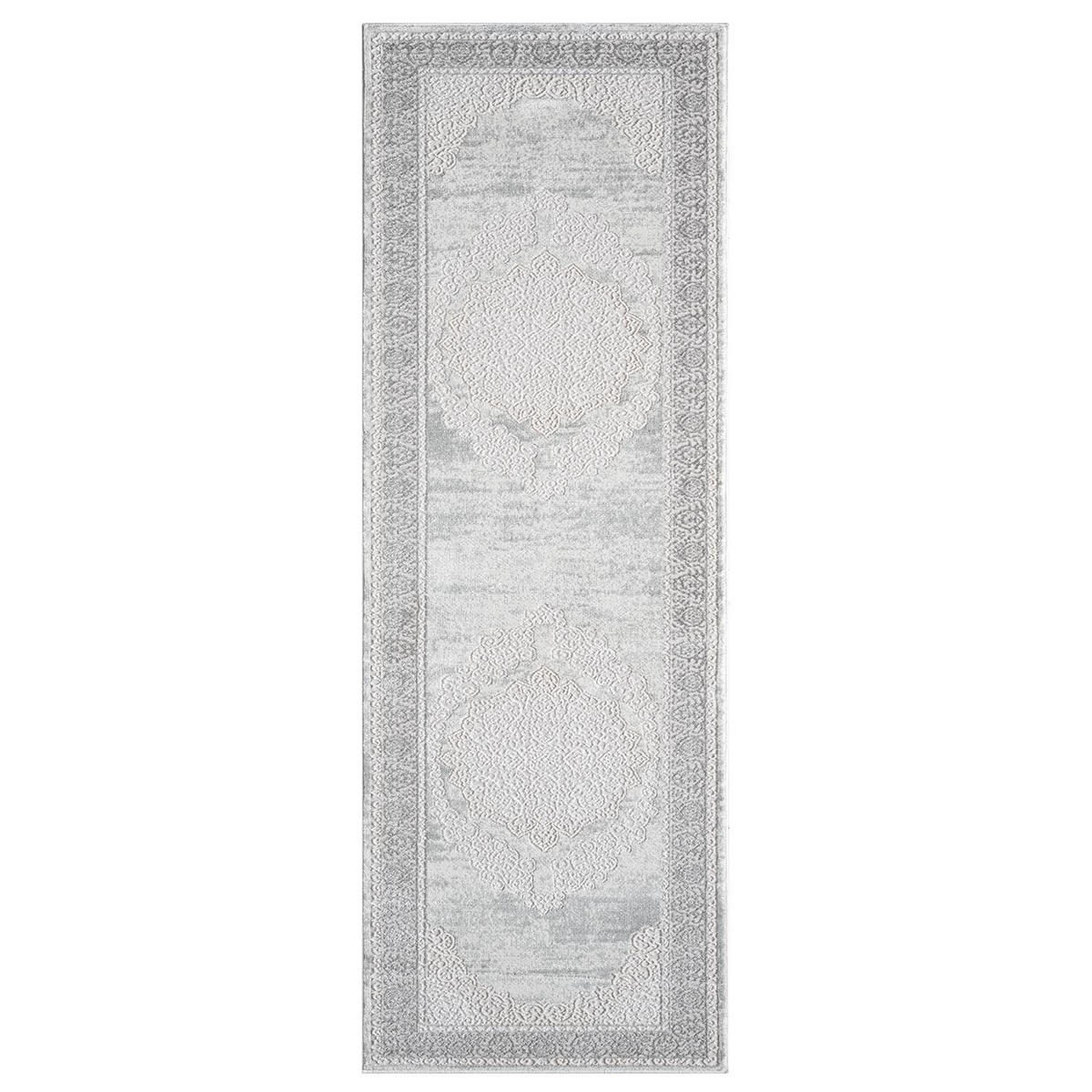 KURZFLOR-TEPPICH Antik 209 Grau 80x300 cm - Grau, Textil (80/300cm) - carpet city