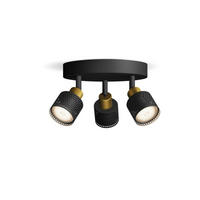 DECKENLEUCHTE Niall Schwarz - Goldfarben/Schwarz, Metall (19.6/19.6/21.7cm) - Philips