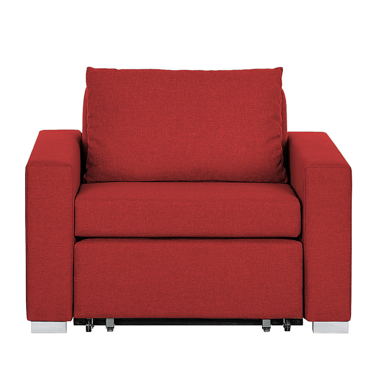 SCHLAFSESSEL - Silberfarben/Rot, Textil (110/90/90cm) - home24