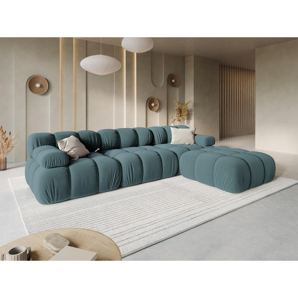 Thumbnail - Micadoni Modulares-Sofa, Petrol, Textil, 3-Sitzer, 94x63x282 cm, Hergestellt in Europa, Oeko-Tex®, Wohnzimmer, Sofas & C...