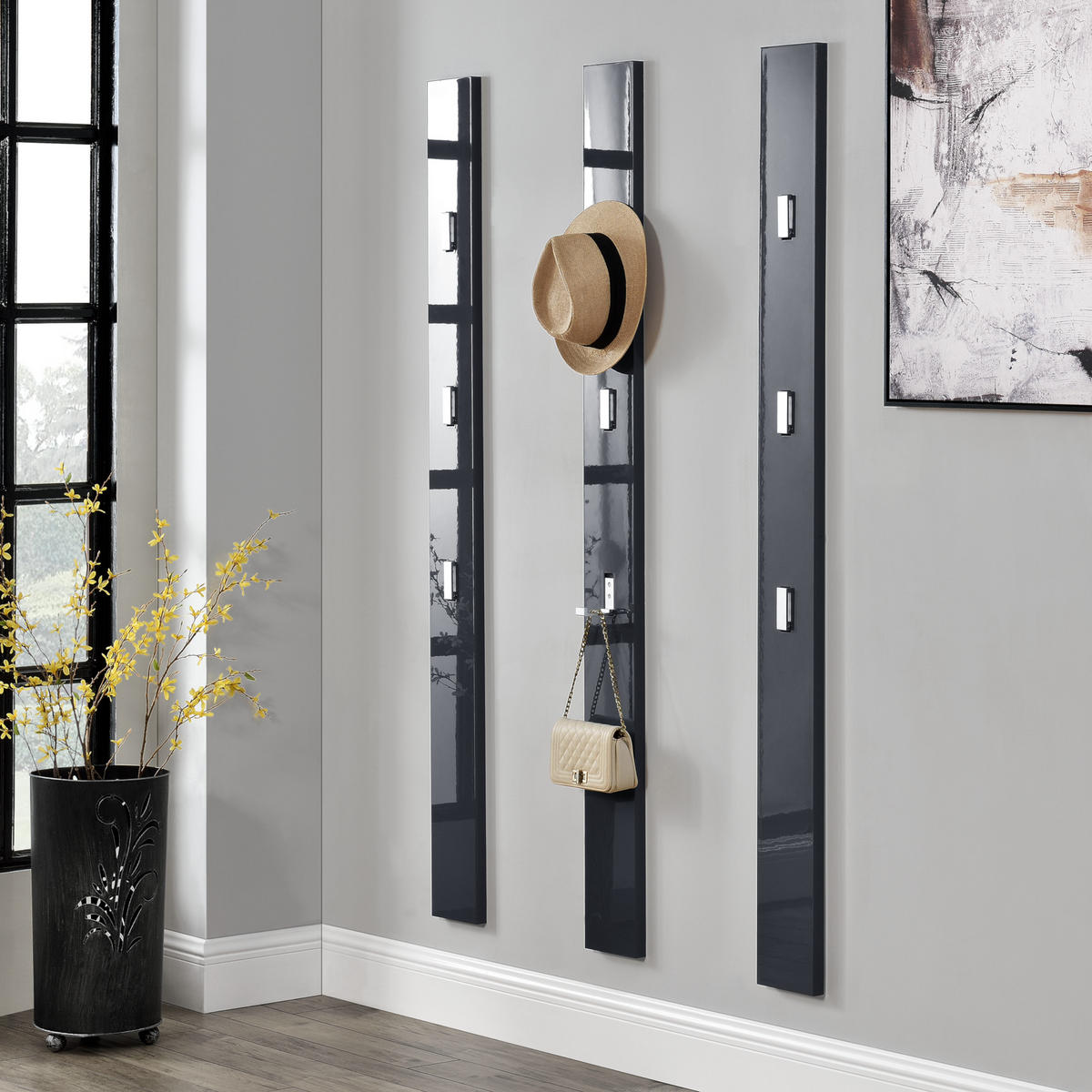 HAKENLEISTE Hansnes - Grau, Holzwerkstoff/Metall (15/165/3cm) - [en.casa]