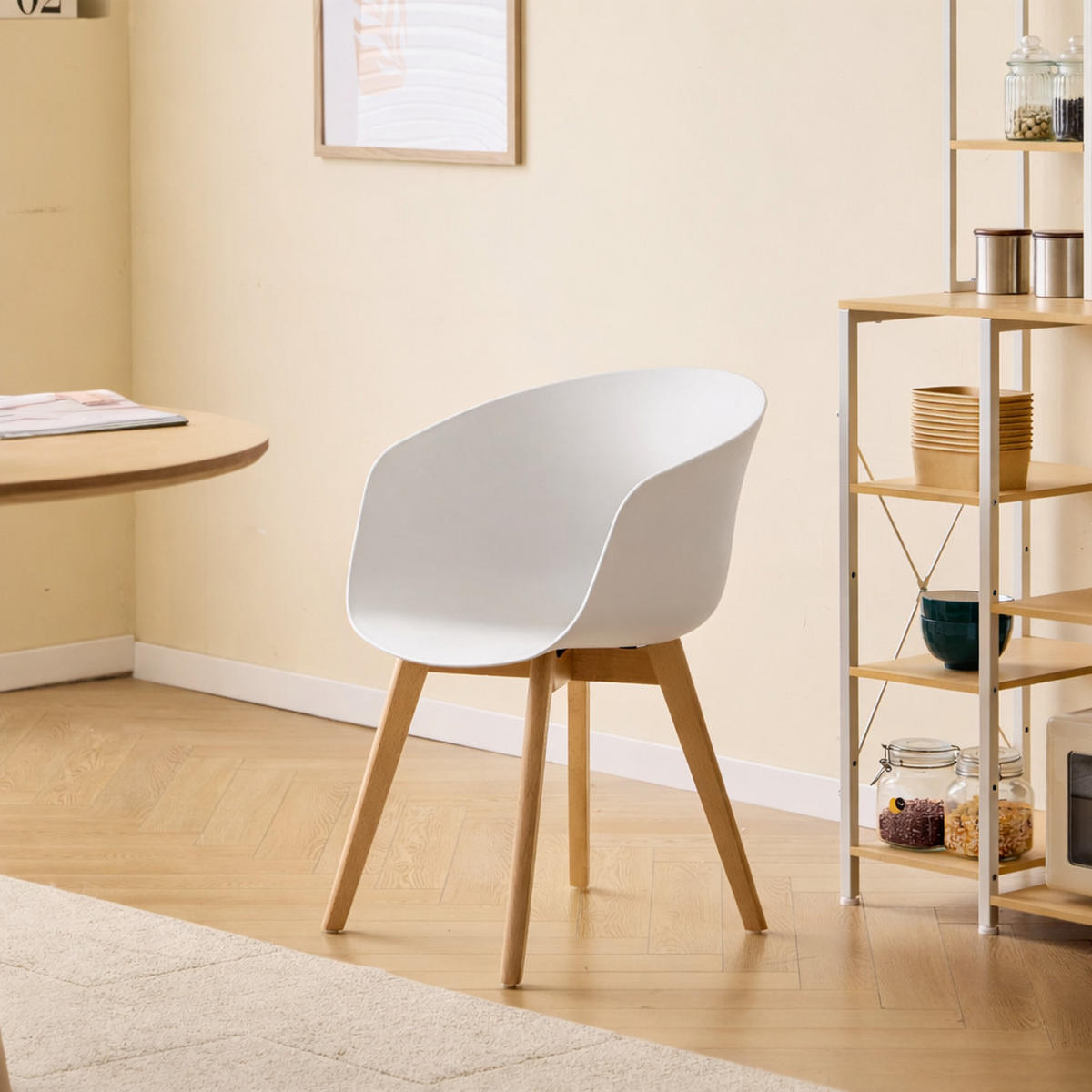 STUHL Polypropylen Weiß - Weiß, Kunststoff (55/76/56cm) - Nordlys