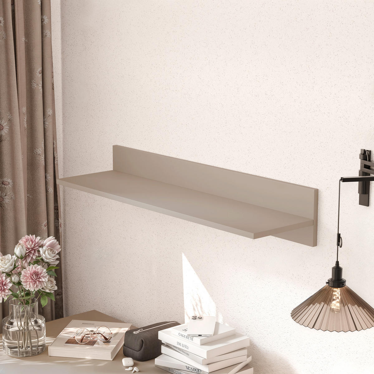 HÄNGEREGAL VALERIO 90/24/16 cm Macchiato - Cappuccino, Holzwerkstoff (90/16/24cm) - Idohome