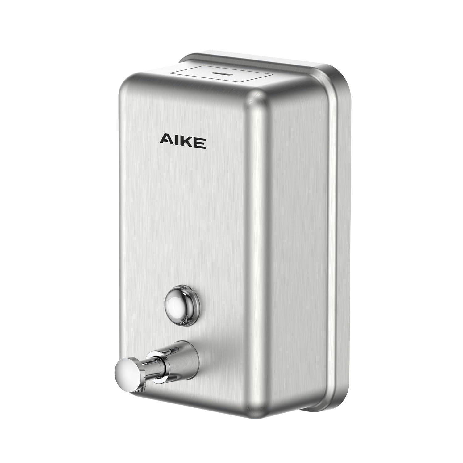 SEIFENSPENDER Edelstahl 1100 ml Wandmontage ohne Bohren gebürstet - Silberfarben, Metall (12.5/20.5/12.7cm)