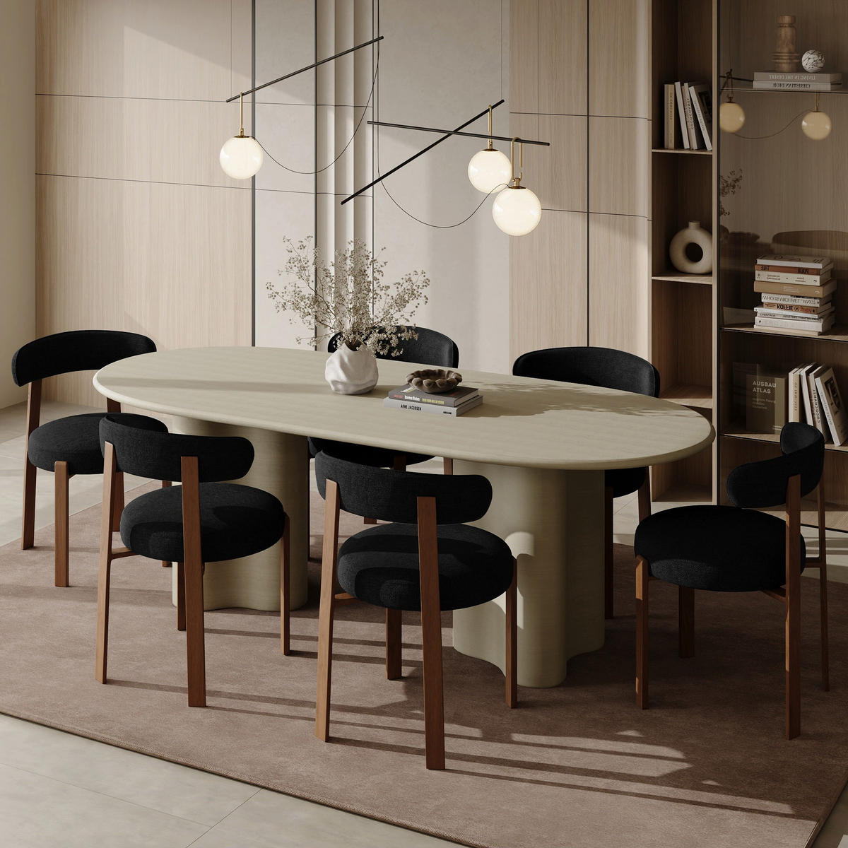 ESSZIMMERSTUHL Chenille-Samt Schwarz 51cm - Schwarz, Textil (51/79.5/54.5cm) - Sia Home