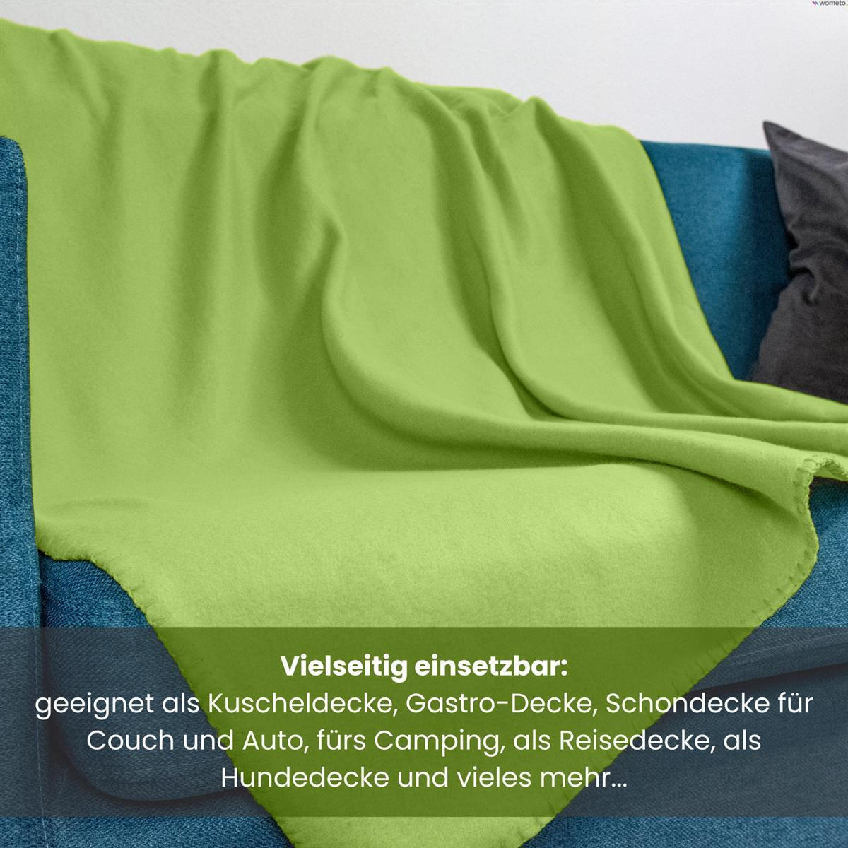 FLEECEDECKE grün 130/160 cm Kettelrand Anti-Pilling - Grün, Textil (130/160cm) - wometo