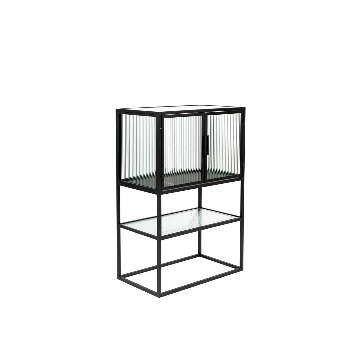 VITRINENSCHRANK Boli Klein S Metall / Schwarz - Schwarz, Metall (60/90/35cm) - Dutchbone