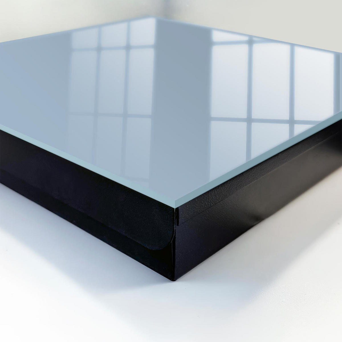 SCHLÜSSELBOX Schwarz 30x30 cm- Türöffnung nach rechts - Pastellblau - Blau, Metall (30/30/5cm) - TULUP