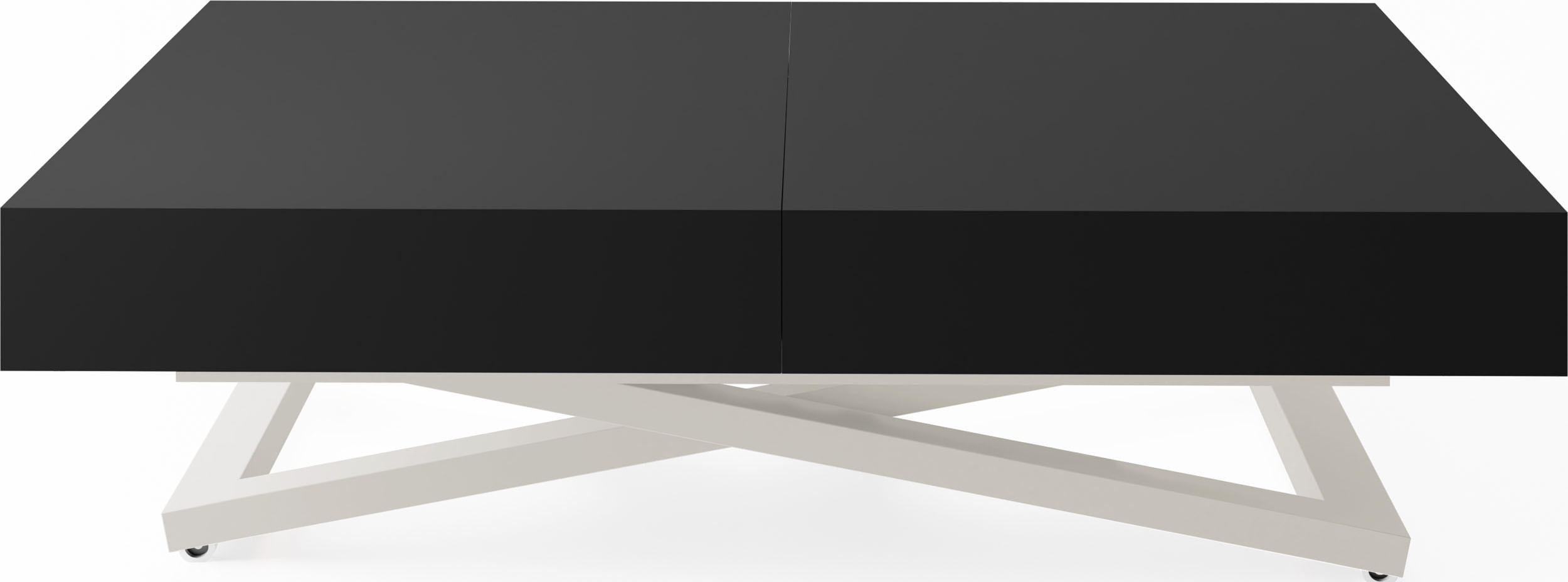 COUCHTISCH Cavetta U höhenverstellbar ausziehbar, Schwarz 120-200/80/27-76 cm - Kaschmir/Schwarz, Holzwerkstoff/Metall (80/120/76cm) - WFL GROUP