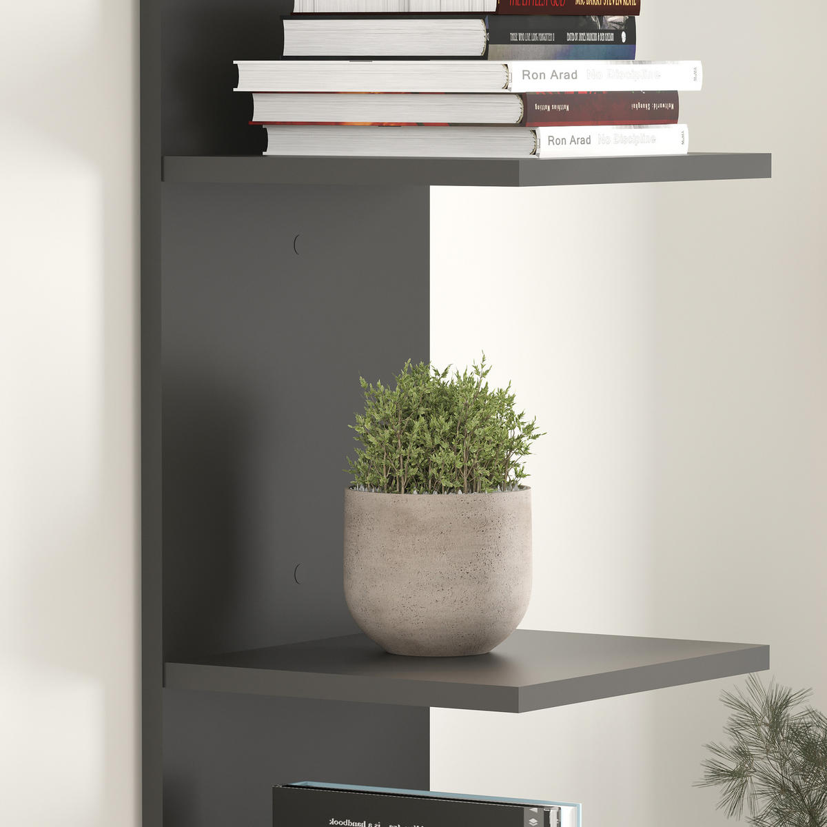 WANDREGAL Surahammar - Schwarz, Holzwerkstoff (34.5/180/31.5cm) - [en.casa]