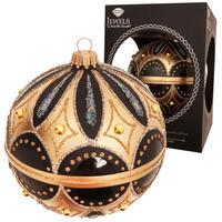 CHRISTBAUMKUGEL Stil Byzantin Schwarz 10cm (Glas / 1 Stk.) - Schwarz, Glas (10/10/10cm) - Krebs Glas Lauscha