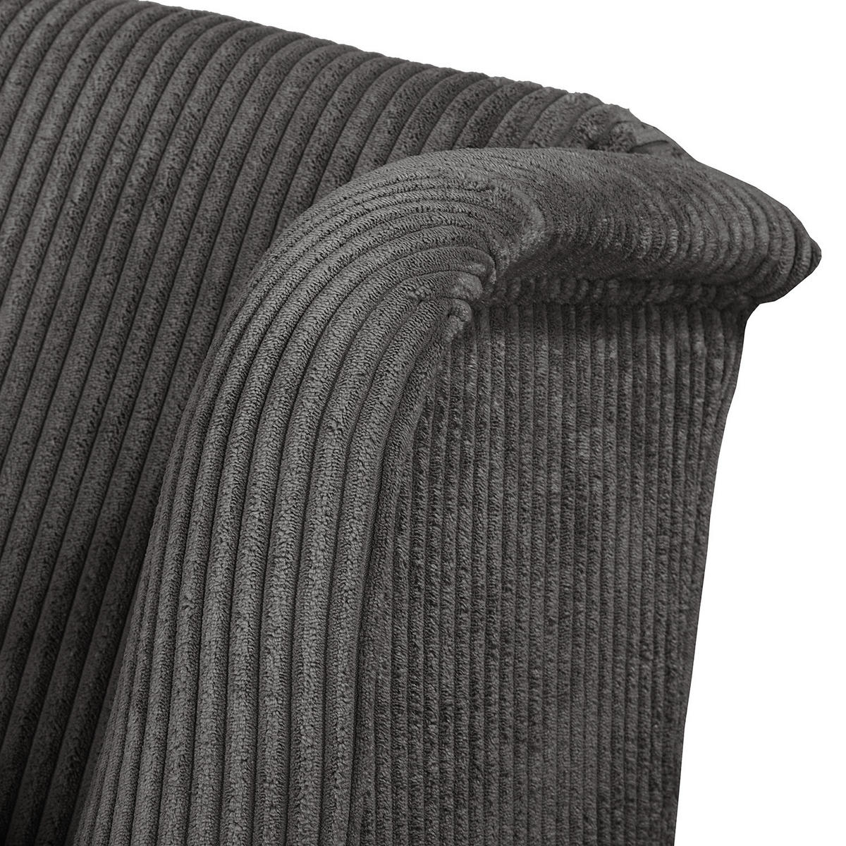 XXL SESSEL - Cord - Grau, Textil (135/100/128cm) - home24