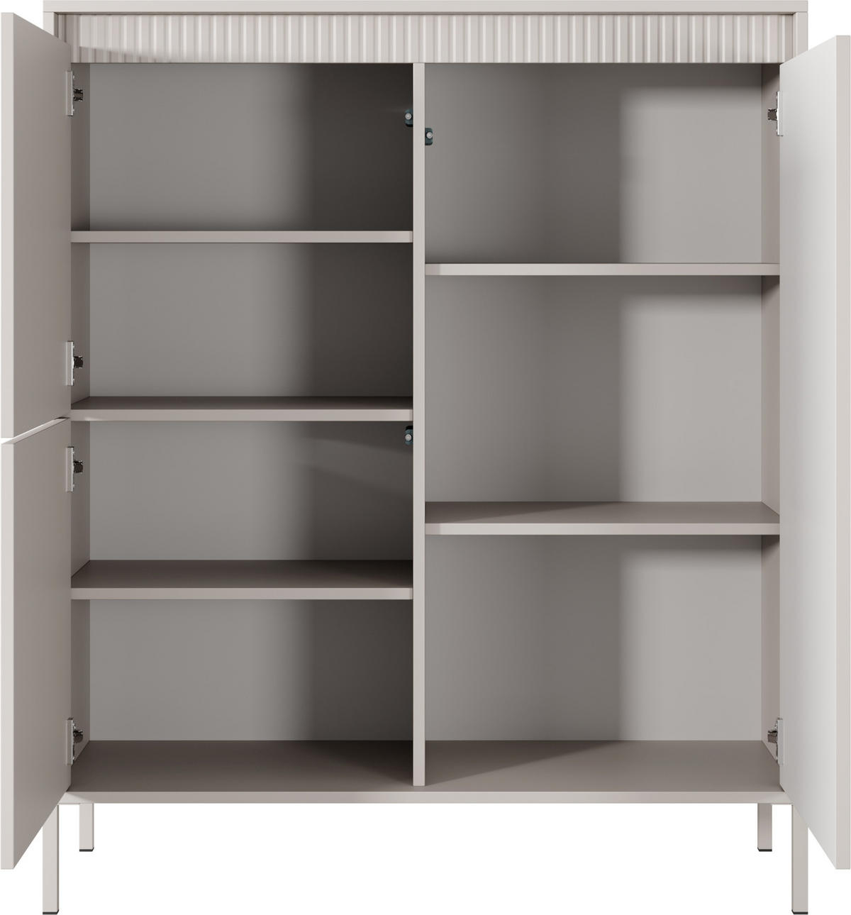 HIGHBOARD Cindy Beige 104/123/40 cm - Beige/Braun, Holzwerkstoff/Metall (103.5/123.4/39.5cm) - WFL GROUP
